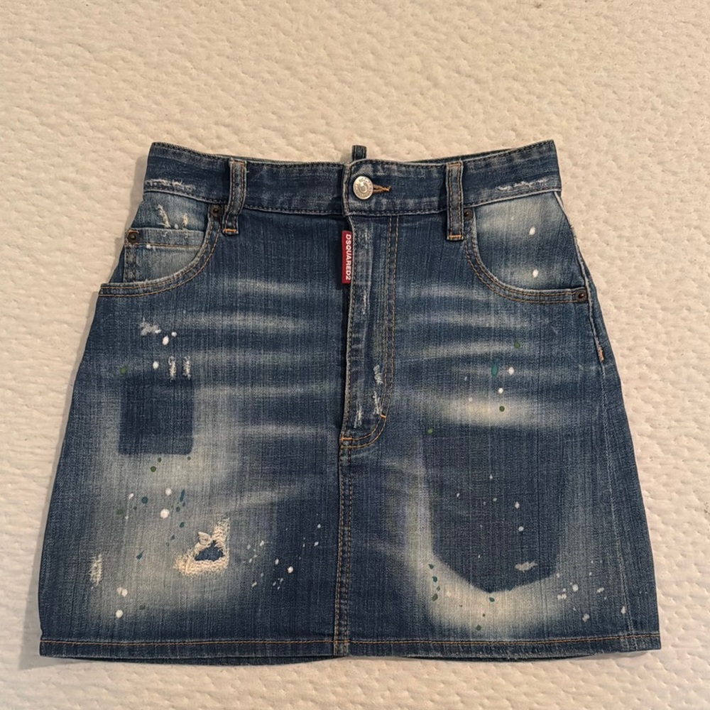 Dsquared2 stretchy mini skirt denim